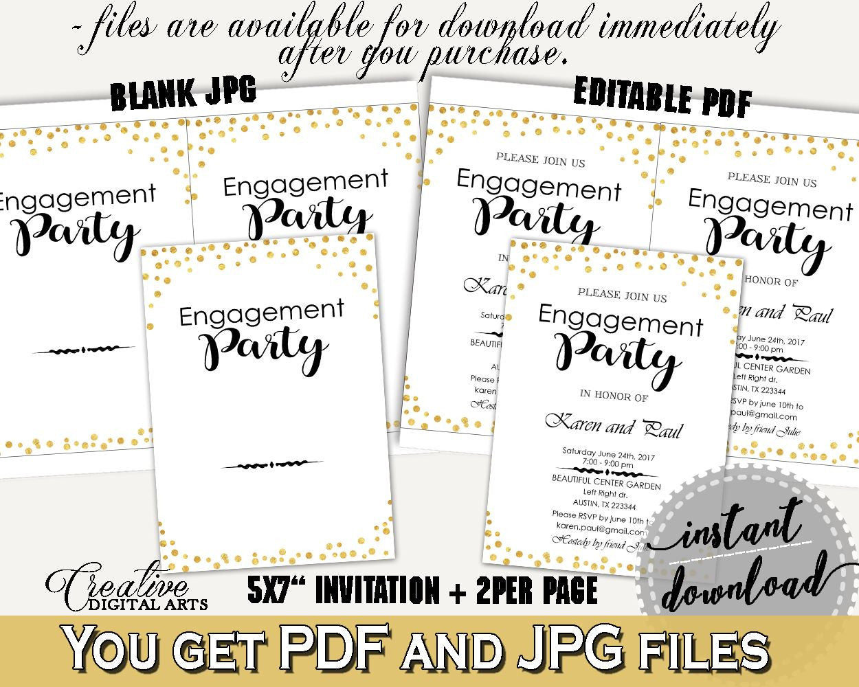 Engagement Party Invitation Bridal Shower Engagement Party Invitation Confetti Bridal Shower Engagement Party Invitation Bridal Shower CZXE5 - Digital Product