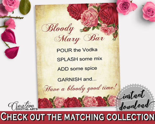 Bloody Mary Bridal Shower Bloody Mary Vintage Bridal Shower Bloody Mary Bridal Shower Vintage Bloody Mary Red Pink party décor XBJK2 - Digital Product