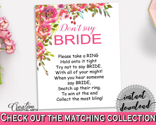 Don't Say Bride Bridal Shower Don't Say Bride Spring Flowers Bridal Shower Don't Say Bride Bridal Shower Spring Flowers Don't Say UY5IG - Digital Product