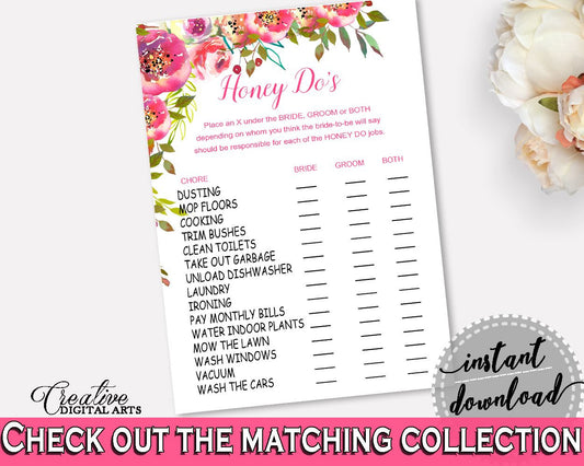 Honey Do List Bridal Shower Honey Do List Spring Flowers Bridal Shower Honey Do List Bridal Shower Spring Flowers Honey Do List Pink UY5IG - Digital Product