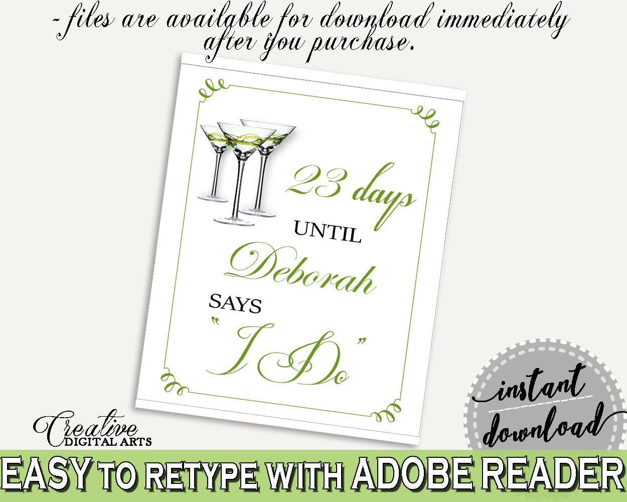 Days Until I Do Bridal Shower Days Until I Do Modern Martini Bridal Shower Days Until I Do Bridal Shower Modern Martini Days Until I ARTAN - Digital Product