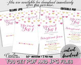 She Said Yes Invitation Editable in Glitter Hearts Bridal Shower Gold And Pink Theme, bridal invitation,  glitter hearts, prints - WEE0X - Digital Product