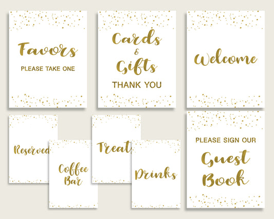 Table Signs Bridal Shower Table Signs Gold Bridal Shower Table Signs Bridal Shower Gold Table Signs Gold White party organizing party G2ZNX