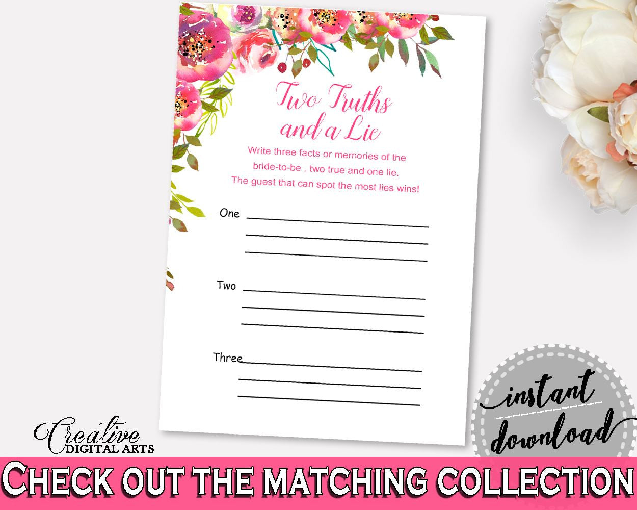 Two Truths And A Lie Bridal Shower Two Truths And A Lie Spring Flowers Bridal Shower Two Truths And A Lie Bridal Shower Spring Flowers UY5IG - Digital Product