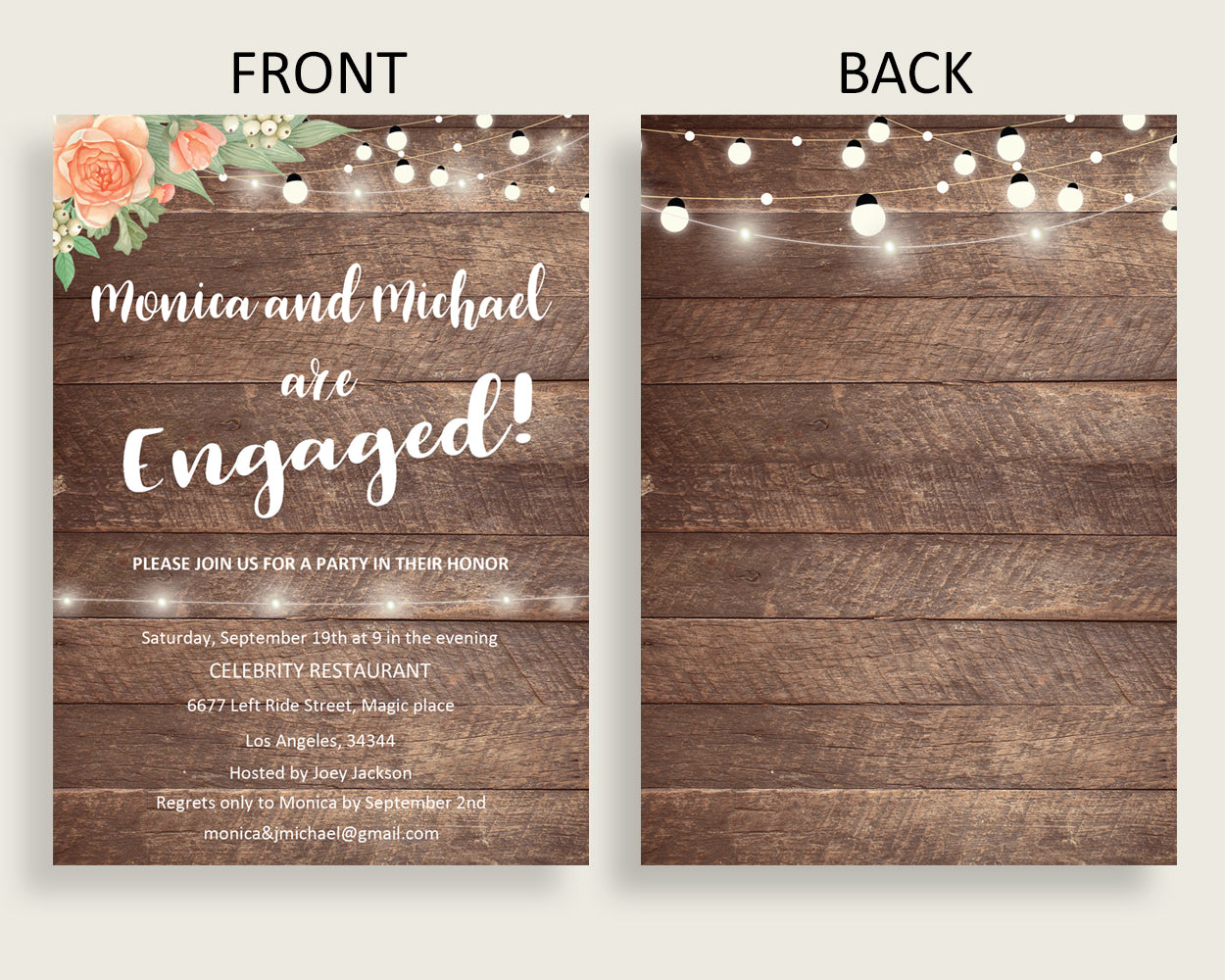 Engagement Invitation Bridal Shower Engagement Invitation Rustic Bridal Shower Engagement Invitation Bridal Shower Flowers Engagement SC4GE