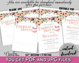 Watercolor Flowers Bridal Shower Lingerie Shower Invitation Editable in White And Pink, pdf invitation, party décor, party ideas - 9GOY4 - Digital Product