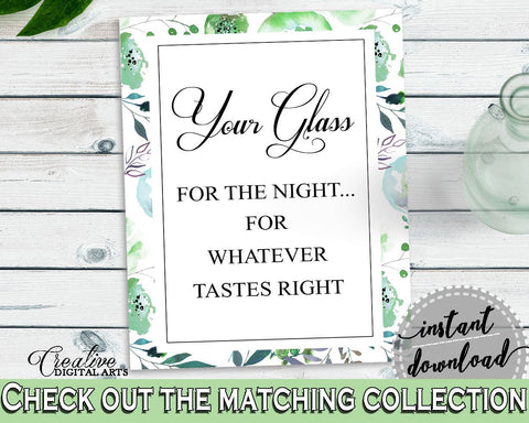 Your Glass For The Night Bridal Shower Your Glass For The Night Botanic Watercolor Bridal Shower Your Glass For The Night Bridal 1LIZN - Digital Product