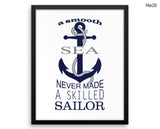 Sailor Sea Print, Beautiful Wall Art with Frame and Canvas options available Quote Decor