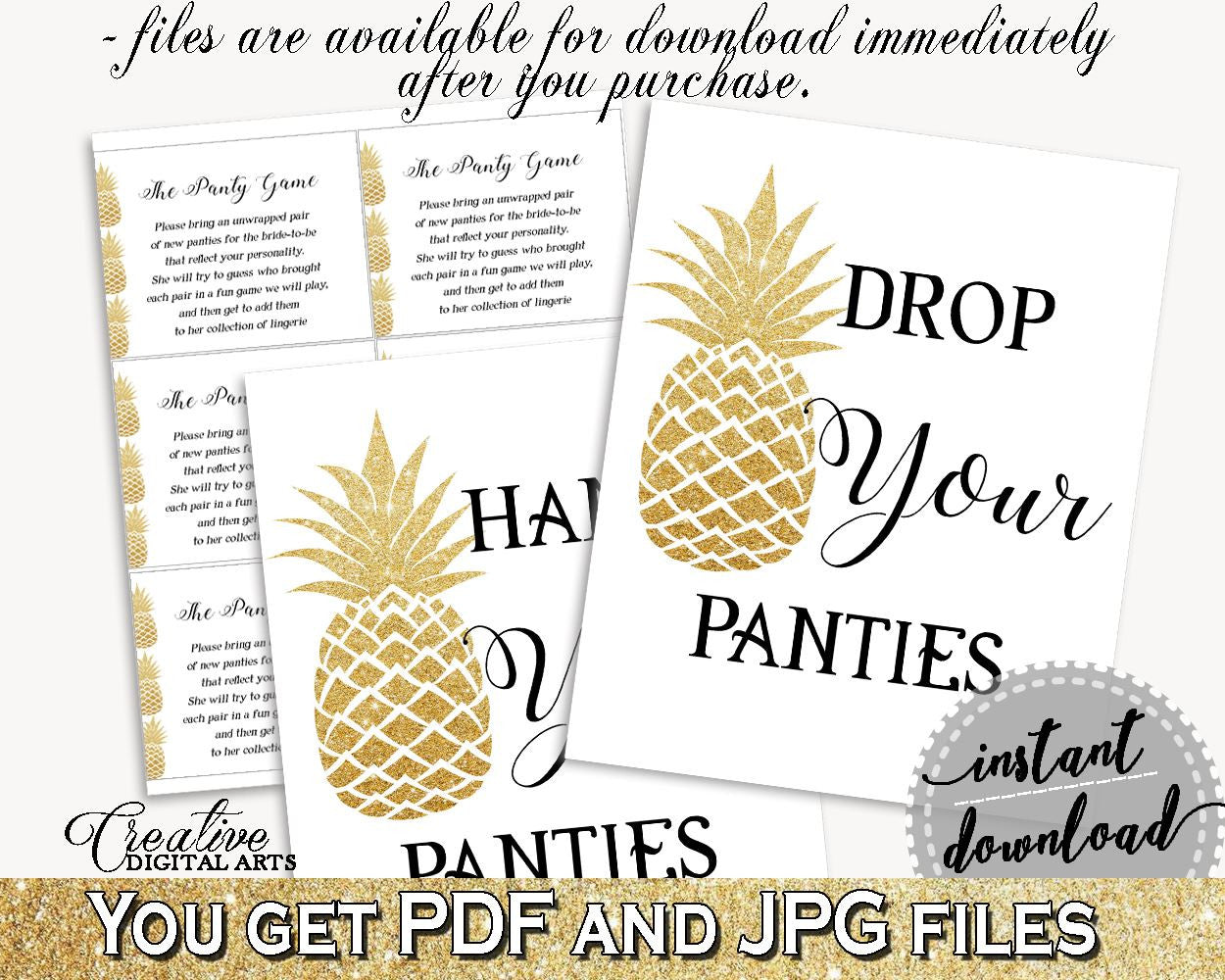 Drop Your Panties Bridal Shower Drop Your Panties Pineapple Bridal Shower Drop Your Panties Bridal Shower Pineapple Drop Your Panties 86GZU - Digital Product