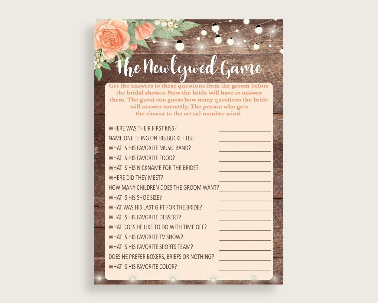 The Newlywed Game Bridal Shower The Newlywed Game Rustic Bridal Shower The Newlywed Game Bridal Shower Flowers The Newlywed Game Brown SC4GE