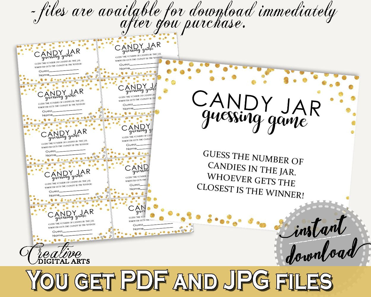 Candy Guessing Game Bridal Shower Candy Guessing Game Confetti Bridal Shower Candy Guessing Game Bridal Shower Confetti Candy Guessing CZXE5 - Digital Product