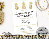Editable Bachelorette Weekend Invitation Bridal Shower Editable Bachelorette Weekend Invitation Pineapple Bridal Shower Editable 86GZU - Digital Product