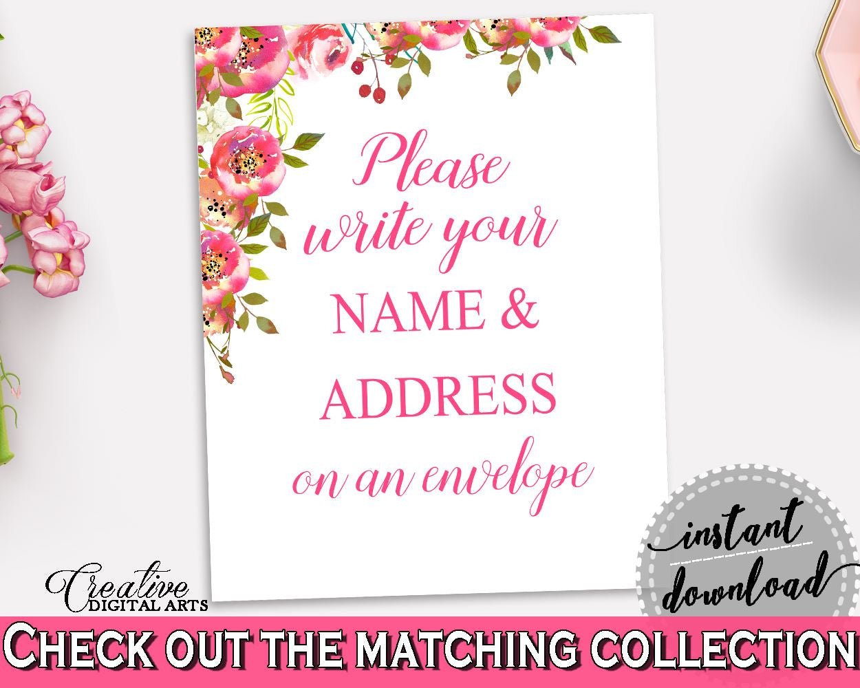 Addressing Sign Bridal Shower Addressing Sign Spring Flowers Bridal Shower Addressing Sign Bridal Shower Spring Flowers Addressing UY5IG - Digital Product