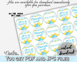 Hershey Kisses, Rubber Duck Blue Baby Shower Boy Theme in Blue And Mint, envelopes seals, yellow duck, bridal shower idea, prints - rd002 - Digital Product