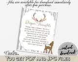 Diaper Thoughts Baby Shower Diaper Thoughts Deer Baby Shower Diaper Thoughts Baby Shower Deer Diaper Thoughts Gray Brown party décor Z20R3 - Digital Product