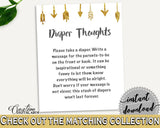 Diaper Thoughts Baby Shower Diaper Thoughts Gold Arrows Baby Shower Diaper Thoughts Baby Shower Gold Arrows Diaper Thoughts Gold White I60OO - Digital Product