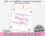 Happily Ever After Sign in Glitter Hearts Bridal Shower Gold And Pink Theme, bride gift,  gold glitter shower, prints, digital print - WEE0X - Digital Product