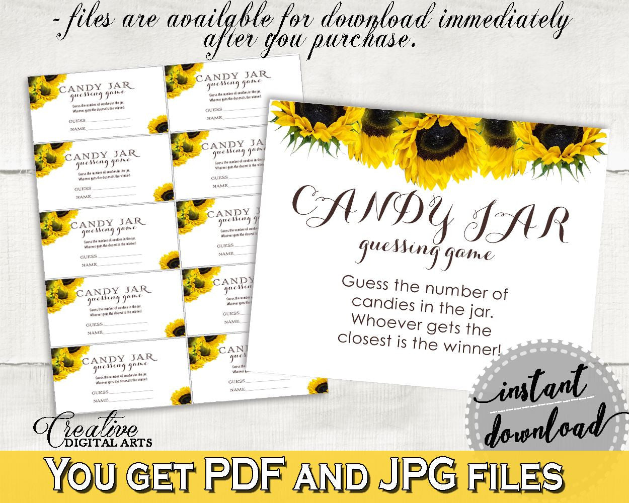 Candy Guessing Game Bridal Shower Candy Guessing Game Sunflower Bridal Shower Candy Guessing Game Bridal Shower Sunflower Candy SSNP1 - Digital Product