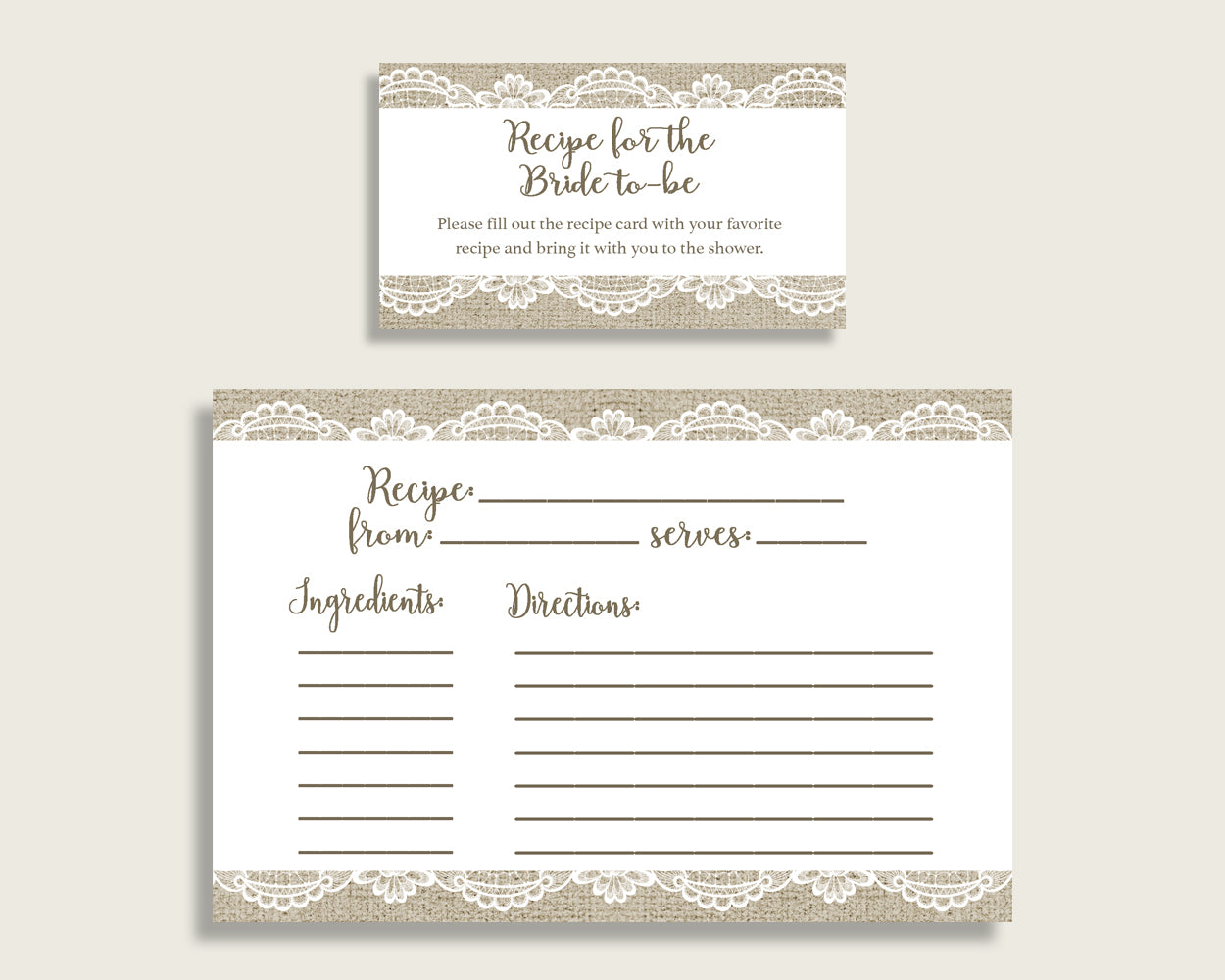 Recipe For The Bride To Be Bridal Shower Recipe For The Bride To Be Burlap And Lace Bridal Shower Recipe For The Bride To Be Bridal NR0BX