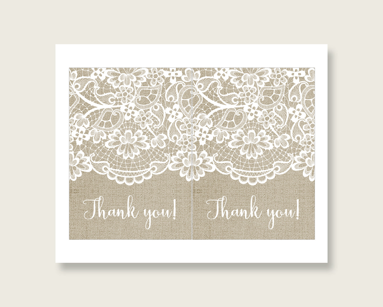 Thank You Card Bridal Shower Thank You Card Burlap And Lace Bridal Shower Thank You Card Bridal Shower Burlap And Lace Thank You Card NR0BX