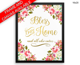Bless Home Print, Beautiful Wall Art with Frame and Canvas options available House Decor