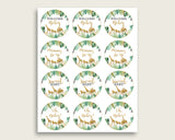 Jungle Cupcake Toppers, Gold Green Cupcake Wrappers, Toppers Wrappers Baby Shower Gender Neutral, Instant Download, Tropical Animals EJRED