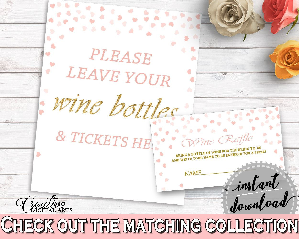 Wine Raffle Bridal Shower Wine Raffle Pink And Gold Bridal Shower Wine Raffle Bridal Shower Pink And Gold Wine Raffle Pink Gold - XZCNH - Digital Product