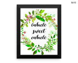 Cubicle Sweet Cubicle Print, Beautiful Wall Art with Frame and Canvas options available Office Decor