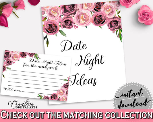 Date Night Ideas Bridal Shower Date Night Ideas Floral Bridal Shower Date Night Ideas Bridal Shower Floral Date Night Ideas Pink BQ24C - Digital Product