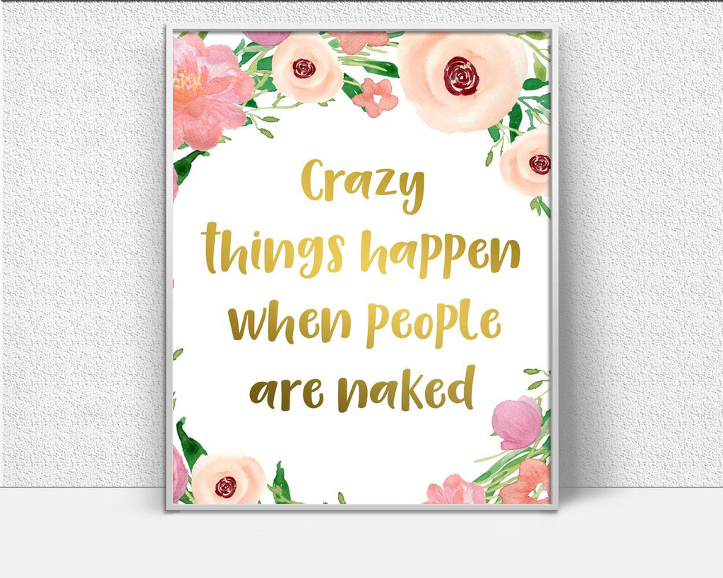Wall Decor Funny Printable Naked Prints Funny Sign Naked  Printable Art Funny naked people naked sign two people love funny quote home decor - Digital Download