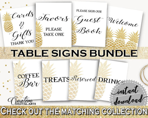 Table Signs Bundle Bridal Shower Table Signs Bundle Pineapple Bridal Shower Table Signs Bundle Bridal Shower Pineapple Table Signs 86GZU - Digital Product