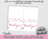 Glitter Hearts Bridal Shower Thank You Card in Gold And Pink, gratefulness,  sweety bridal, party ideas, bridal shower idea, prints - WEE0X - Digital Product