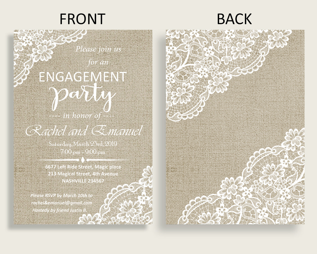 Engagement Party Invitation Bridal Shower Engagement Party Invitation Burlap And Lace Bridal Shower Engagement Party Invitation Bridal NR0BX