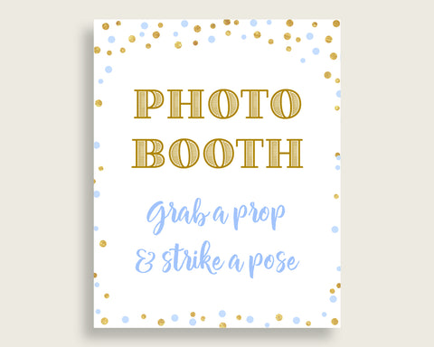 Photobooth Sign Baby Shower Photobooth Sign Confetti Baby Shower Photobooth Sign Blue Gold Baby Shower Confetti Photobooth Sign cb001