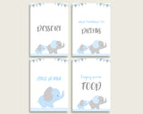 Elephant Baby Shower Boy Table Signs Printable, Blue Grey Party Table Decor, Favors, Food, Drink, Treat, Guest Book, Instant Download, ebl02