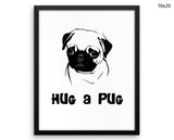 Pug Print, Beautiful Wall Art with Frame and Canvas options available Dog Decor